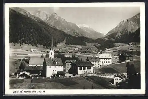 AK Kals, Alpenpanorama mit Muntanitz