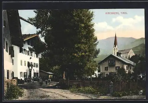 AK Kirchberg, Ortspartie mit Gasthaus