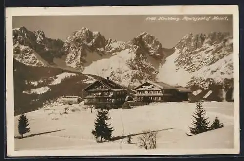 AK Kirchberg, Alpengasthof Meierl im Winter