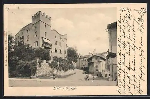 AK Hall, Schloss Reinegg mit Gasthof und Strassenpartie