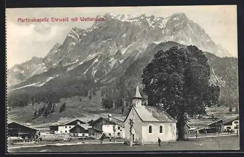 AK Ehrwald, Martinskapelle mit Wetterstein