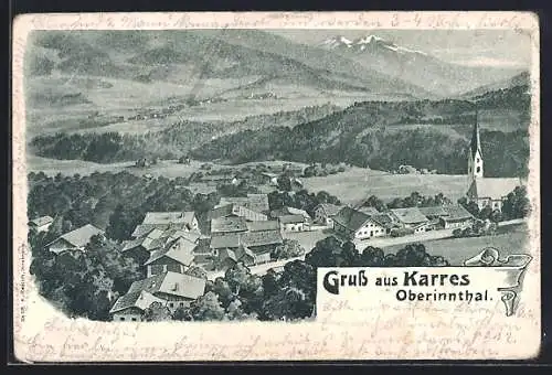 AK Karres /Oberinnthal, Ortsansicht mit Blick in die Landschaft