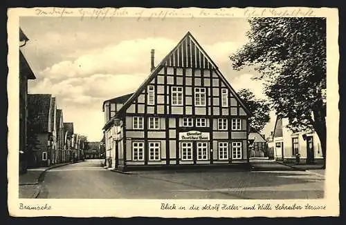 AK Bramsche, Blick in die Strasse und Willi Schreiber Strasse