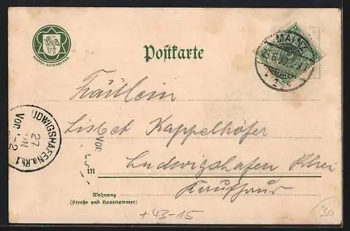 Künstler-AK Eltville, Gutenberghaus, Porträt Gutenbergs mit Bibel und Wappen
