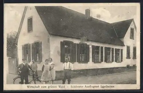 AK Iggelheim, Partie am Gasthaus zum grünen Wald