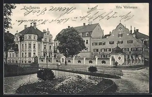 AK Kaufbeuren, Villa Wiedemann mit Strassenpartie