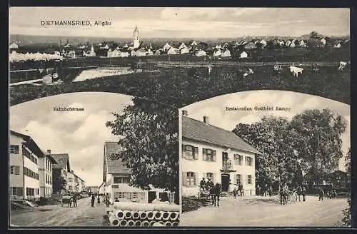 AK Dietmannsried /Allgäu, Restaurant von Gottfried Ramp, Partie in der Bahnhofstrasse