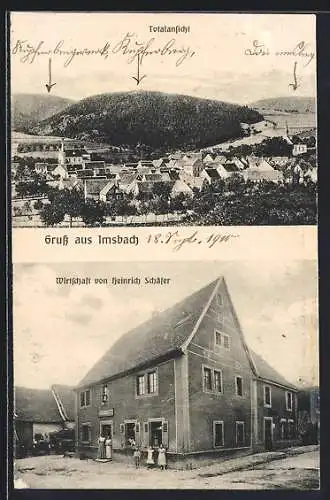 AK Imsbach, Gasthaus von Heinrich Schäfer, Totalansicht