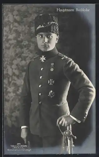 Foto-AK Sanke Nr. 371: Hauptmann Hans-Joachim Buddecke in türkischer Uniform