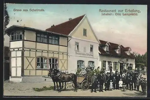 AK Schellroda, Restaurant zur Erholung, Kutschen