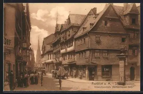 AK Frankfurt-Sachsenhausen, Blick in die Elisabethenstrasse (Sachsenhäuser Zeil)