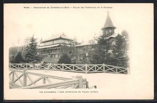 AK Carrières-sous-Bois, Home-Sanatorium, Villas des Terrasses de Saint-Germain, Face Antèrieure du Palais Chinois