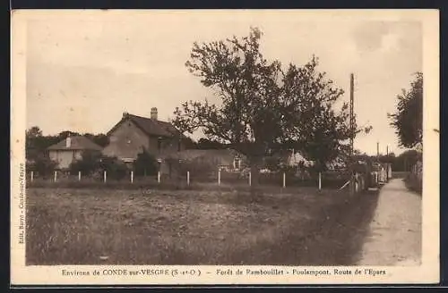 AK Conde-sur-Vesgre, Foret de Rambouillet-Poulampont, Route de l`Epars