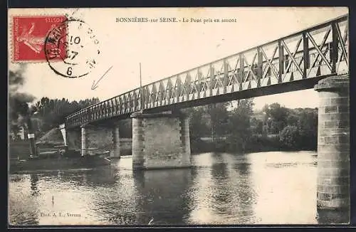 AK Bonnières-sur-Seine, La Pont pris en amont