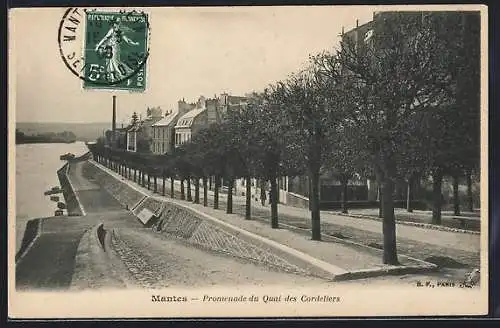 AK Mantes, Promenade du Quai des Cordeliers