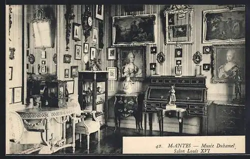 AK Mantes, Musèe Duhamel-Salon Louis XVI.