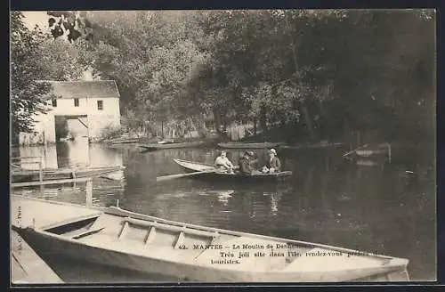 AK Mantes, Le Moulin de Dennemont, Tres jolie site dans l'ile, rendez vous prefere des touristes