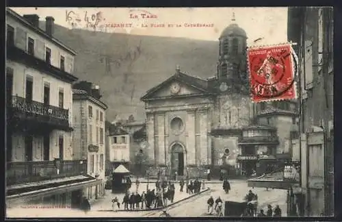 AK Mazamet, La Place et la Cathèdrale