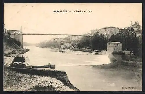 AK Rabastens, Le Pont suspendu, Partie au bord de l`eau