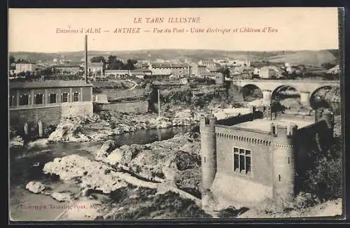 AK Arthez, Vue du Pont-Usine èlectrique et Chateau d`Eau