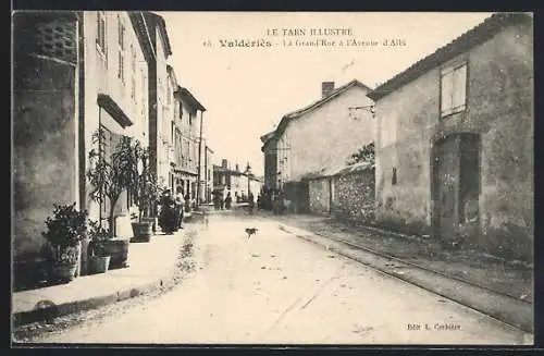 AK Valderiès, La Grand`Rue à l`Avenue d`Albi