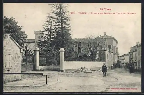 AK Vaour, Avenue de Cahors et Tour du Chateau