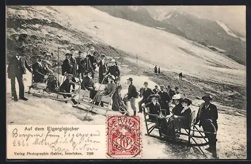 AK Schlittenfahrt auf dem Eigergletscher