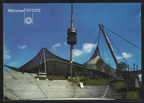 AK München, Olympische Sommerspiele 1972 - Freilichtbühne und Schwimmhalle im Olympiapark