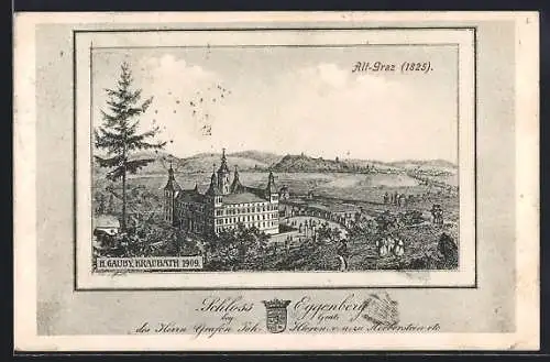 Künstler-AK Alt-Graz, Ortsansicht aus dem Jahre 1825