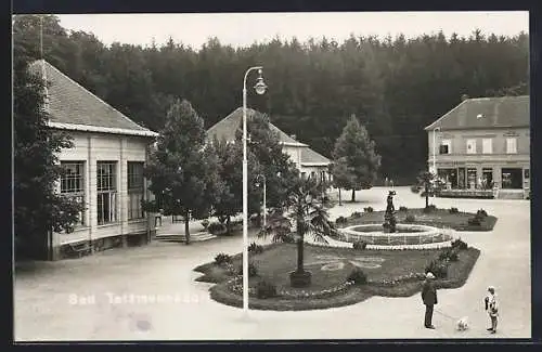 AK Bad Tatzmannsdorf, Strassenpartie mit Geschäft und Brunnen