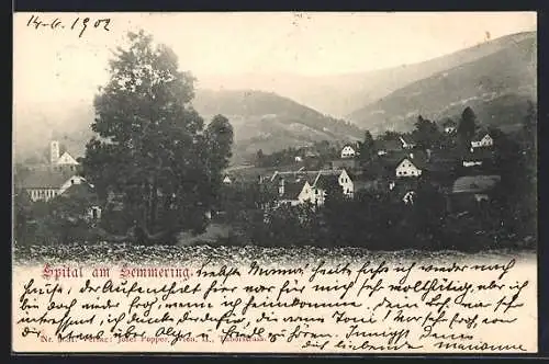 AK Spital am Semmering, Gesamtansicht aus der Vogelschau