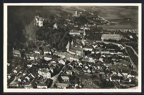 AK Friesach in Kärnten, Ortsansicht vom Flugzeug aus