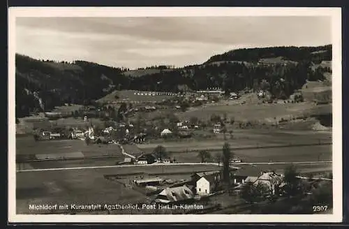 AK Micheldorf in Kärnten, Ortsansicht mit Kuranstalt Agathenhof