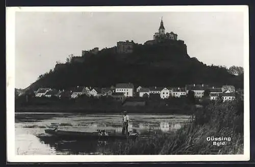 AK Güssing im Burgenland, Ortsansicht mit Schloss