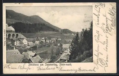 AK Steinhaus am Semmering, Ortsansicht aus der Vogelschau