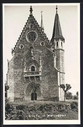 AK Mariasdorf /Burgenland, Blick zur Kirche