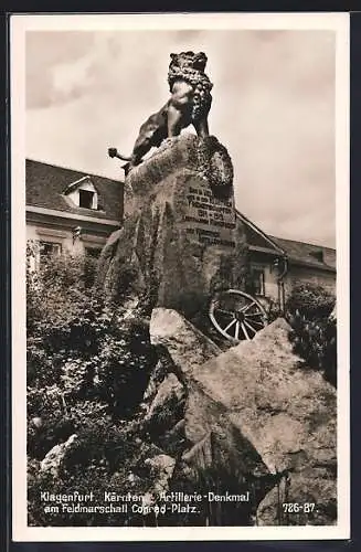 AK Klagenfurt /Kärnten, Artillerie-Denkmal am Feldmarschall Conrad-Platz