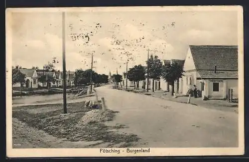 AK Pötsching /Burgenland, Strassenpartie