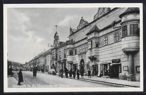 AK Eisenstadt N. D., Hauptstrasse mit Rathaus