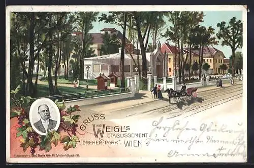 Lithographie Wien, Weigl`s Etablissement Dreher-Park