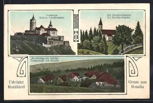 AK Forchtenstein, Rosalia, Schloss Forchtenstein, Sct. Rosalia-Kapelle, Pasepartout