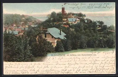 AK Hamburg-Blankenese, Panoramaansicht mit Süllberg vom Bismarckstein aus