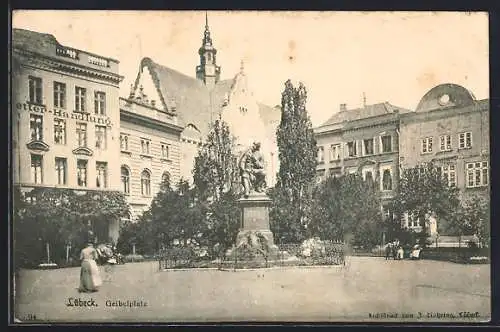 AK Lübeck, Handlung und Denkmal am Geibelplatz