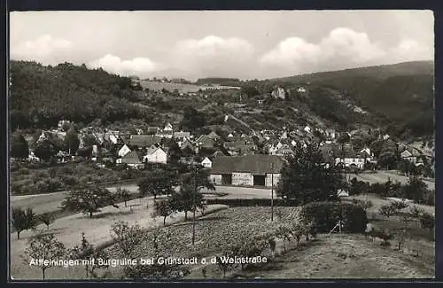 AK Altleiningen bei Grünstadt, Teilansicht mit Burgruine