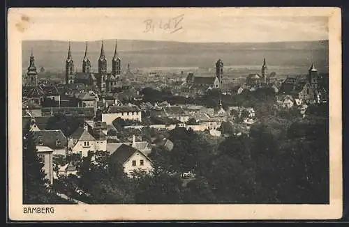 AK Bamberg, Teilansicht mit Kirche