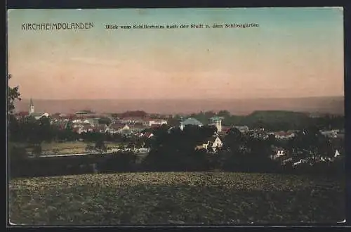 AK Kirchheimbolanden, Blick vom Schillerheim nach dem Ort und dem Schlossgarten