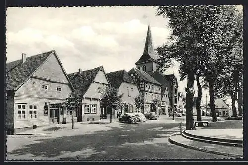 AK Bad Melle, Strassenpartie am Markt mit Gasthaus