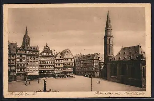 AK Alt-Frankfurt, Römerberg mit Nicolaikirche