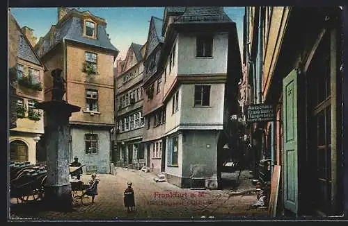 AK Alt-Frankfurt, Strasse Goldhutgasse in der Altstadt