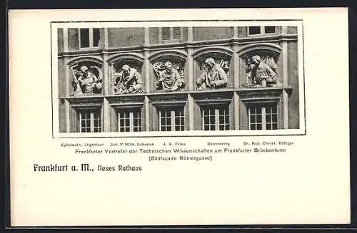 AK Alt-Frankfurt, Neues Rathaus, Südfacade Römergasse